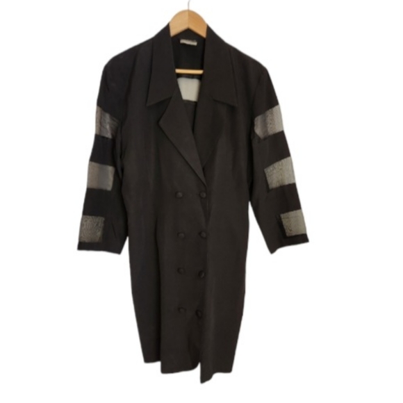 Joseph Ribkoff Double Breast Jacket/Blazer & See Through Panels on Sleeve/Back - Picture 4 of 9